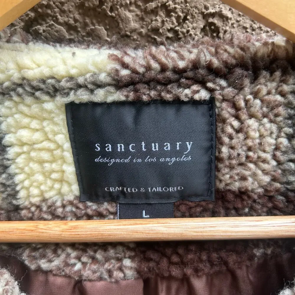 Sanctuary Plaid Sherpa Jacket Size Large
